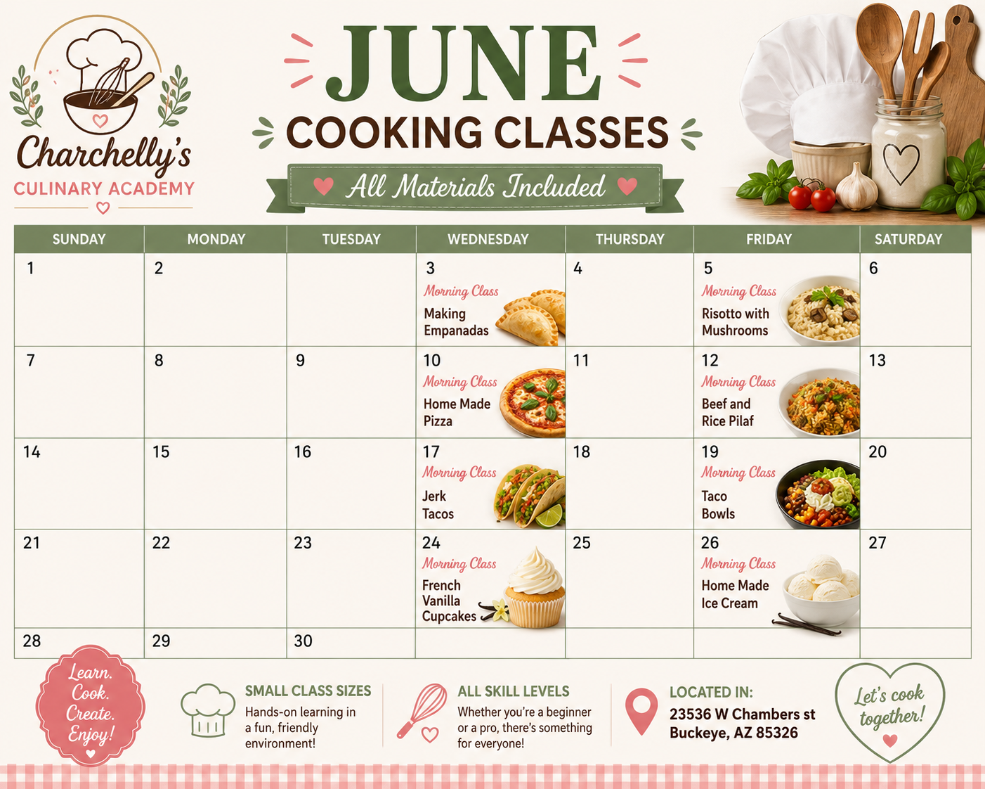 June Cooking Classes